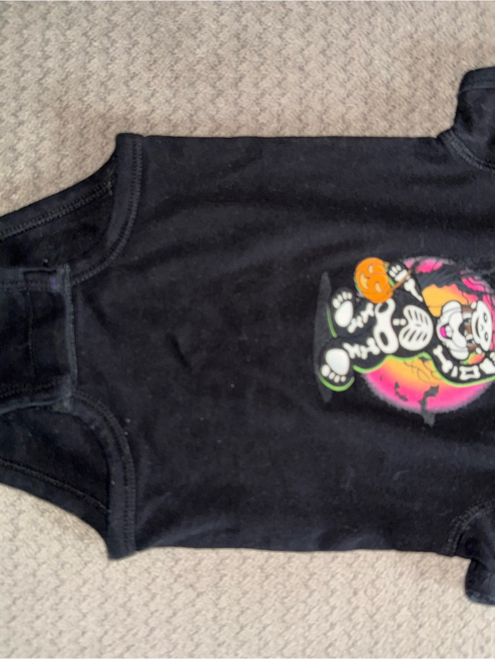 Black Halloween Skeleton Graphic Baby One-Piece Bodysuit